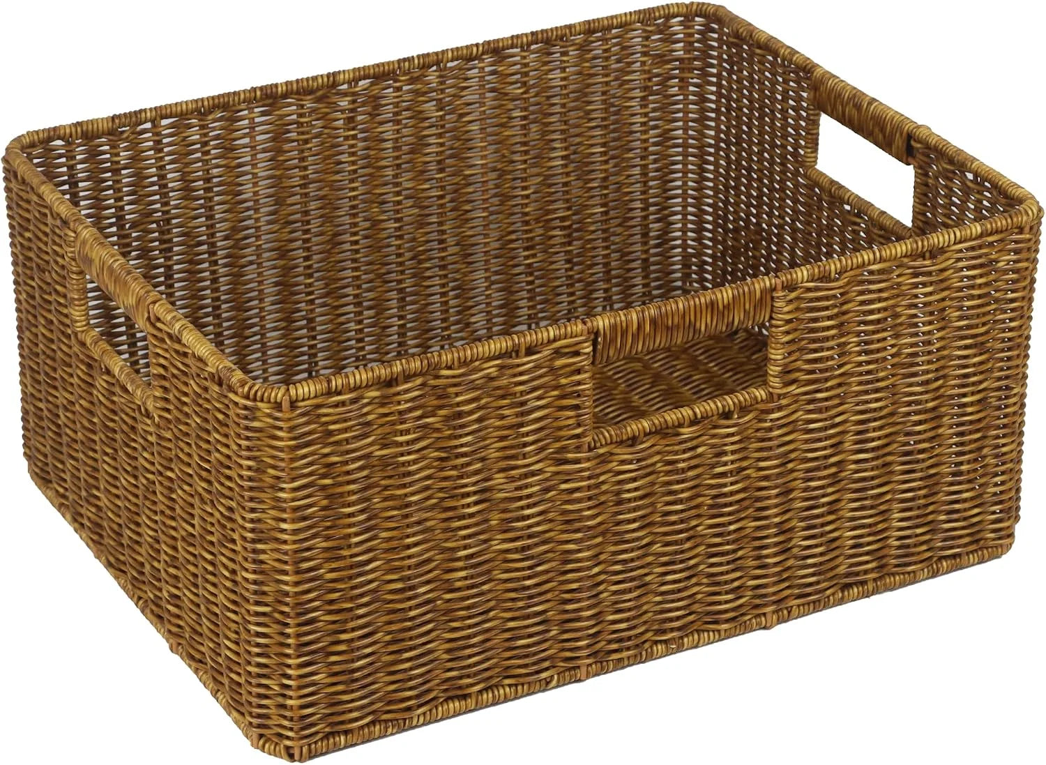 Special Wicker Basket, Water Hyacinth Wicker Storage Organizing Basket, Rectangular Basket for Shelves, Rattan - Image 3