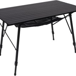 Special Outdoor Folding Portable Picnic Camping Table with Adjustable Height Aluminum Roll Up Table Top Mesh Layer