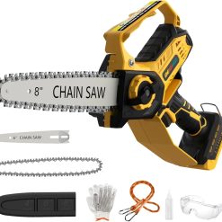 Special Chainsaw for Milwaukee Battery, 8-Inch and 6-Inch 2-in-1 Cordless Electric Chainsaw with Brushless Motor and Auto-Oiler