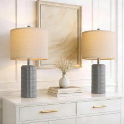 Alternative view of Special PoKat 20.75" Small Modern Ceramic Table Lamps Set of 2