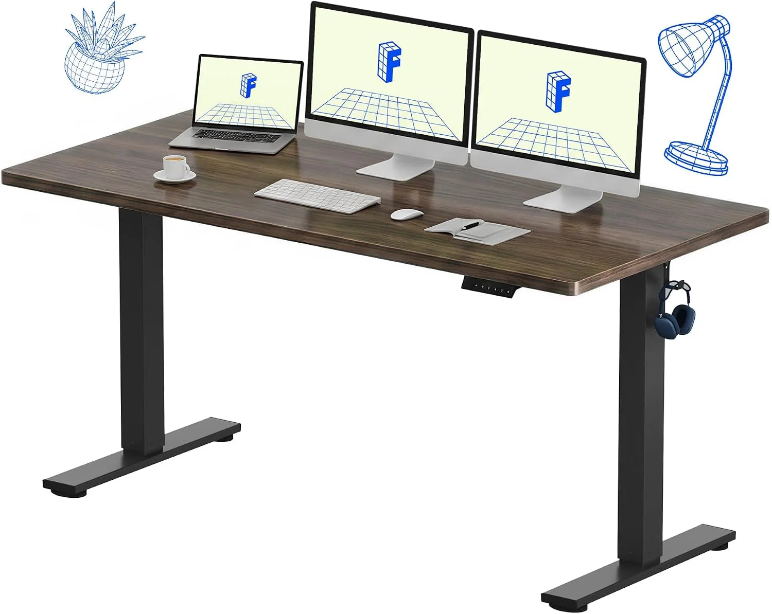 Special FLEXISPOT EN1 One-Piece Standing Desk, Electric Adjustable with 4 Memory Presets, 176 LBS Capacity, 48x24 Black - Image 28