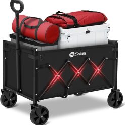 Special Sekey Wagon Cart with Wheels with 220LBS Capacity,Heavy Duty Wagon Carts Foldable,Lightweight Utility Portable Cart for Grocery
