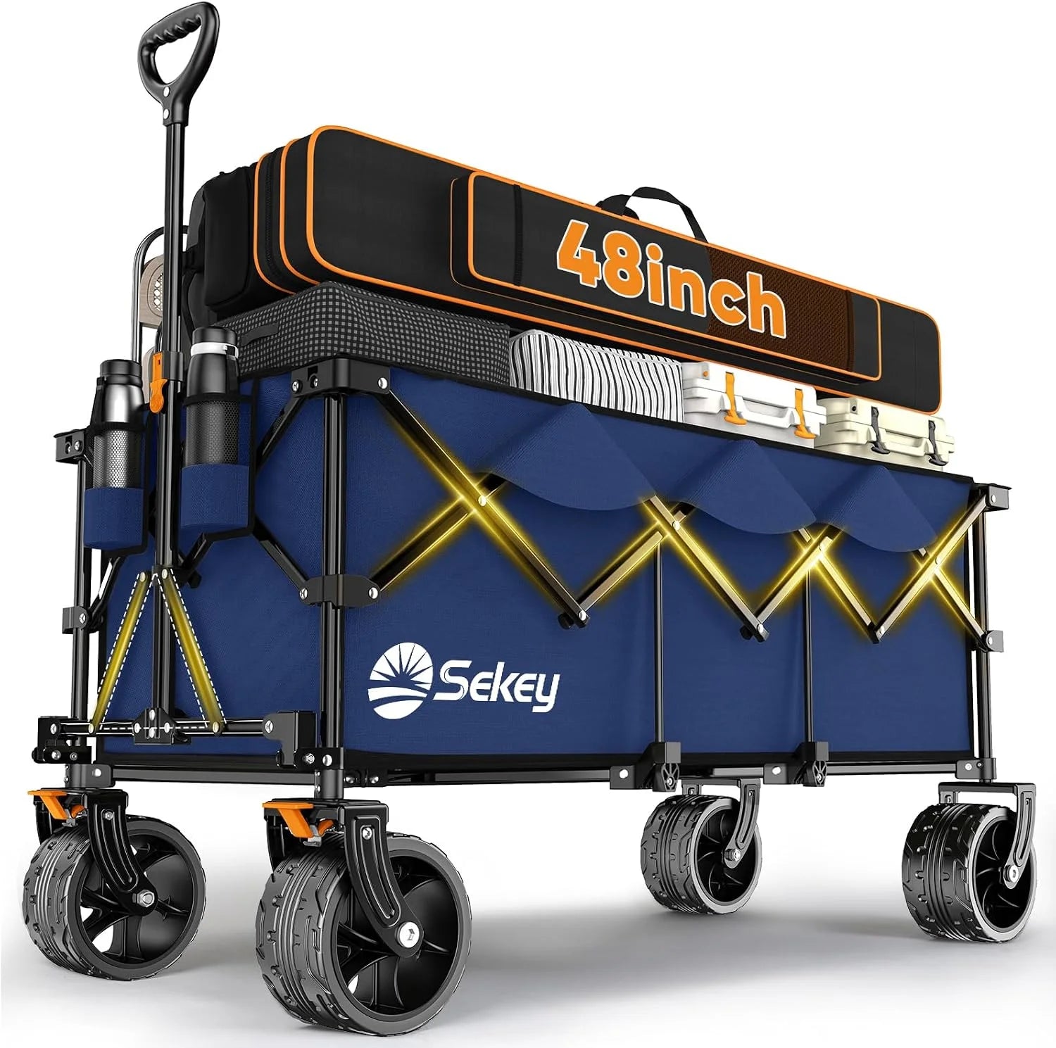 Special Sekey 48鈥滾 Collapsible Foldable Extended Wagon with 660lbs Weight Capacity - Image 5