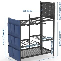 Alternative view of Special Garden Tool Organizer with Pegboard, Yard Tool Holder Standing for Garage Organization, Up to 30 " For Garage Organization