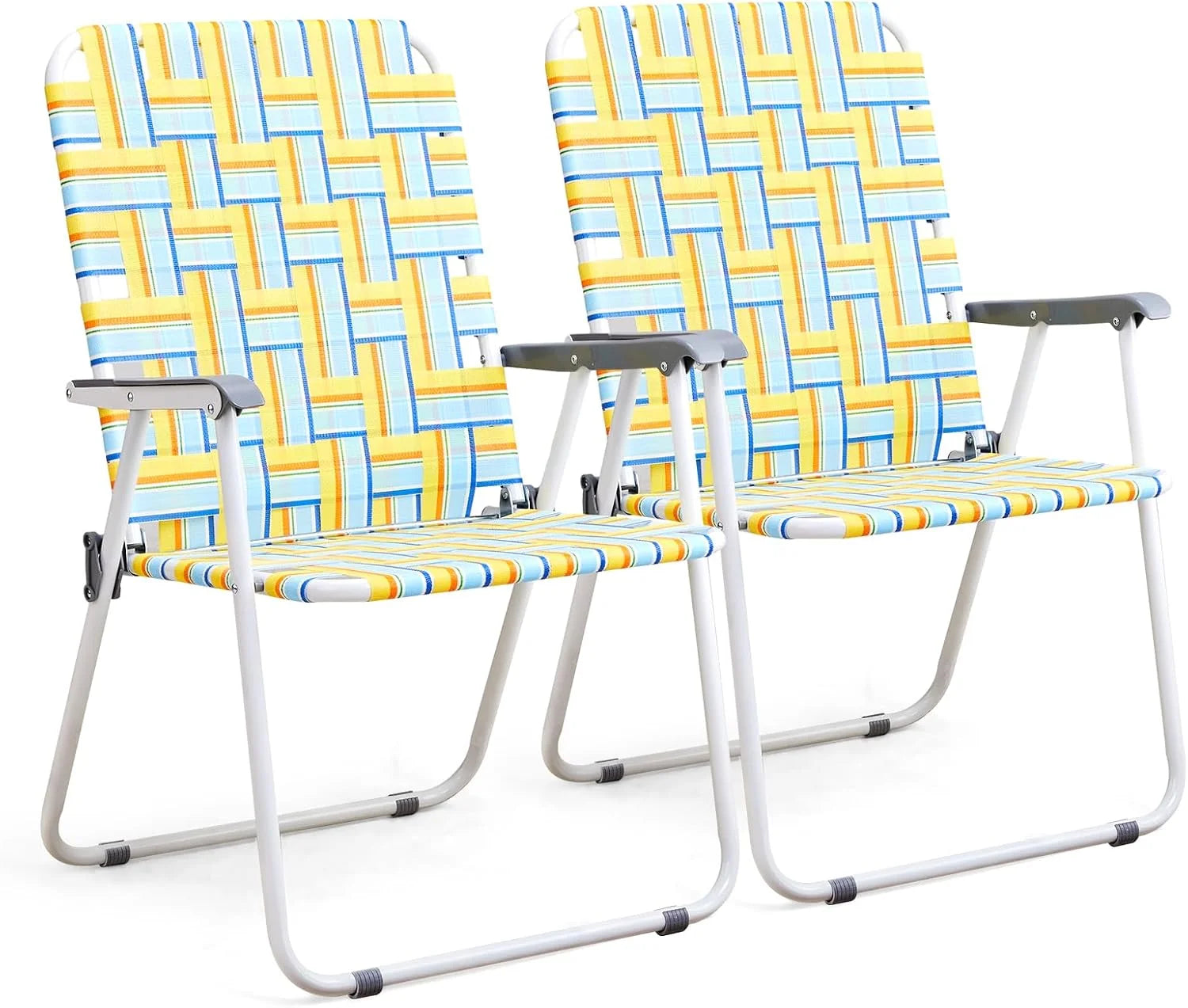Special Patio Lawn Webbed Folding Chairs Set of 2, Outdoor Beach Portable Lawn Chair Camping Chair Beach Chair for Yard - Image 10