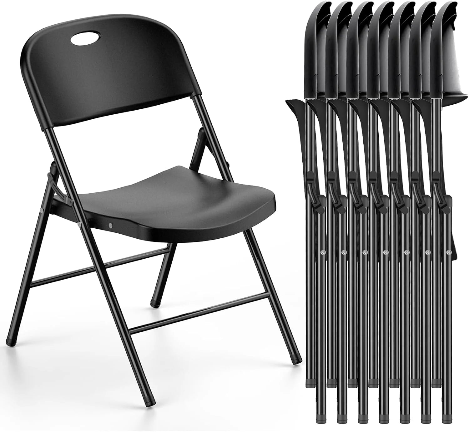 Special 350 Weight Limit Heavy Duty Plastic Folding Chair with Reinfoced Steel Frame for Indoor and Outdoor, Wedding - Image 4