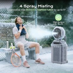 Alternative view of Special 4 Gal Large Misting Bucket Fan Portable, 40000mAh Rechargeable Mister Fan with Retractable Handle