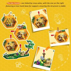 Alternative view of Special Bee Treehouse Building Set with Lights for Adults, Farm House Kit, Collectible Cabin Home Decor Gift for Boys