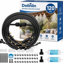 Alternative view of Special Misters for Outside Patio, Outdoor Misting Cooling System with 28 Brass Nozzles & 2 Water Filters