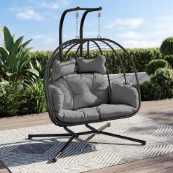 Alternative view of Special Bifanuo Double Hanging Egg Chair with Stand