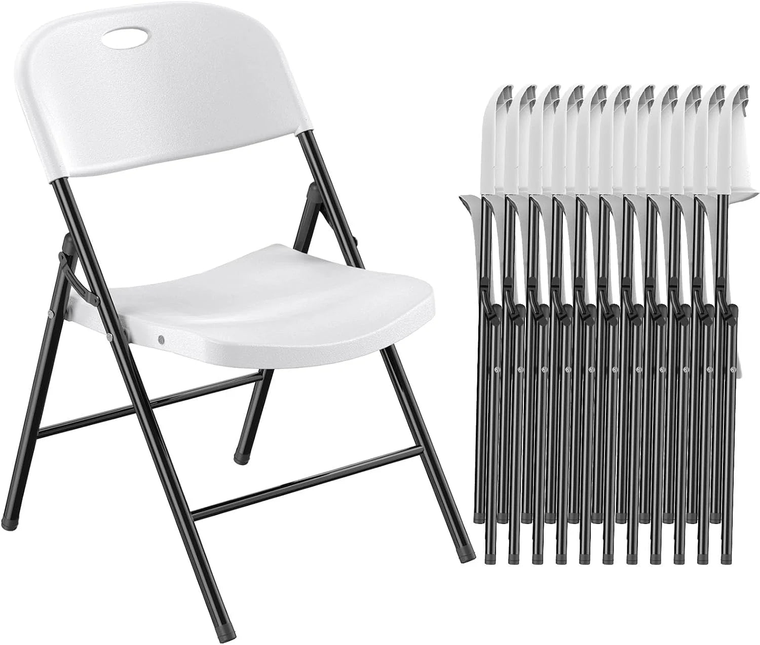 Special 350 Weight Limit Heavy Duty Plastic Folding Chair with Reinfoced Steel Frame for Indoor and Outdoor, Wedding - Image 3