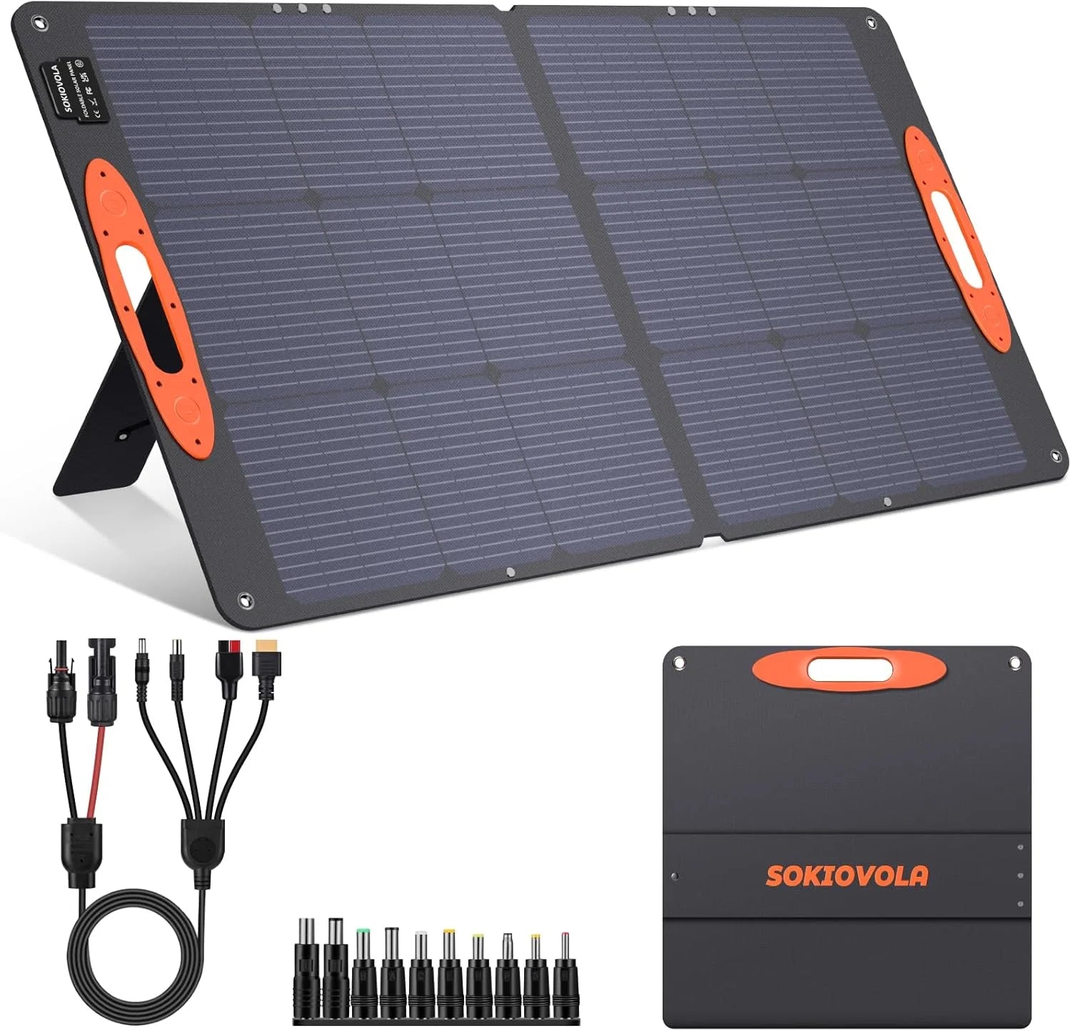Special SOKIOVOLA N-Type 16BB 220W Portable Solar Panel for EF/Jackery/Bluetti/Anker Power Station, IP68 Waterproof Foldable - Image 2