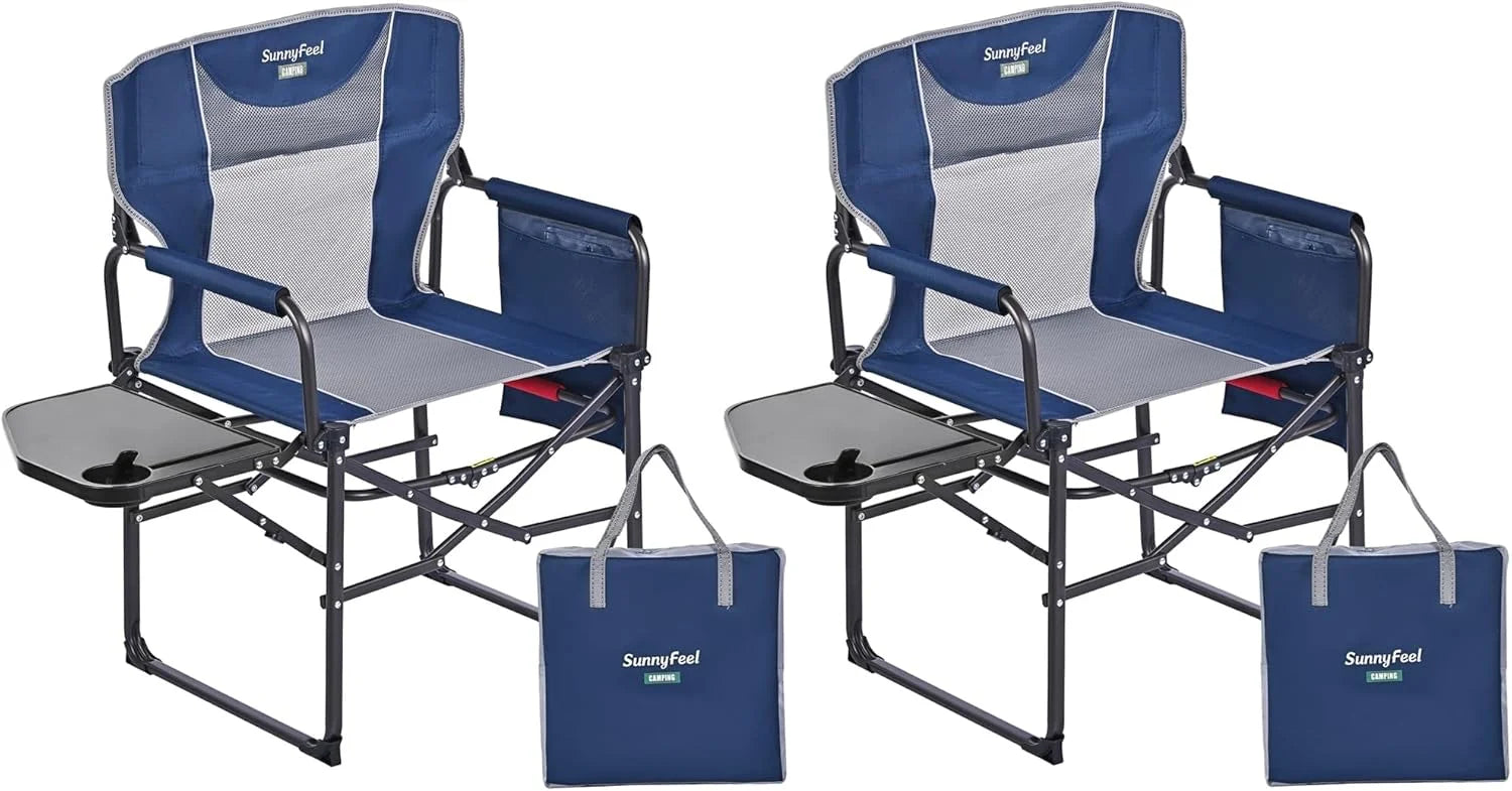 Special SUNNYFEEL Camping Directors Chair, Heavy Duty, Oversized Portable Folding Chair with Side Table - Image 20