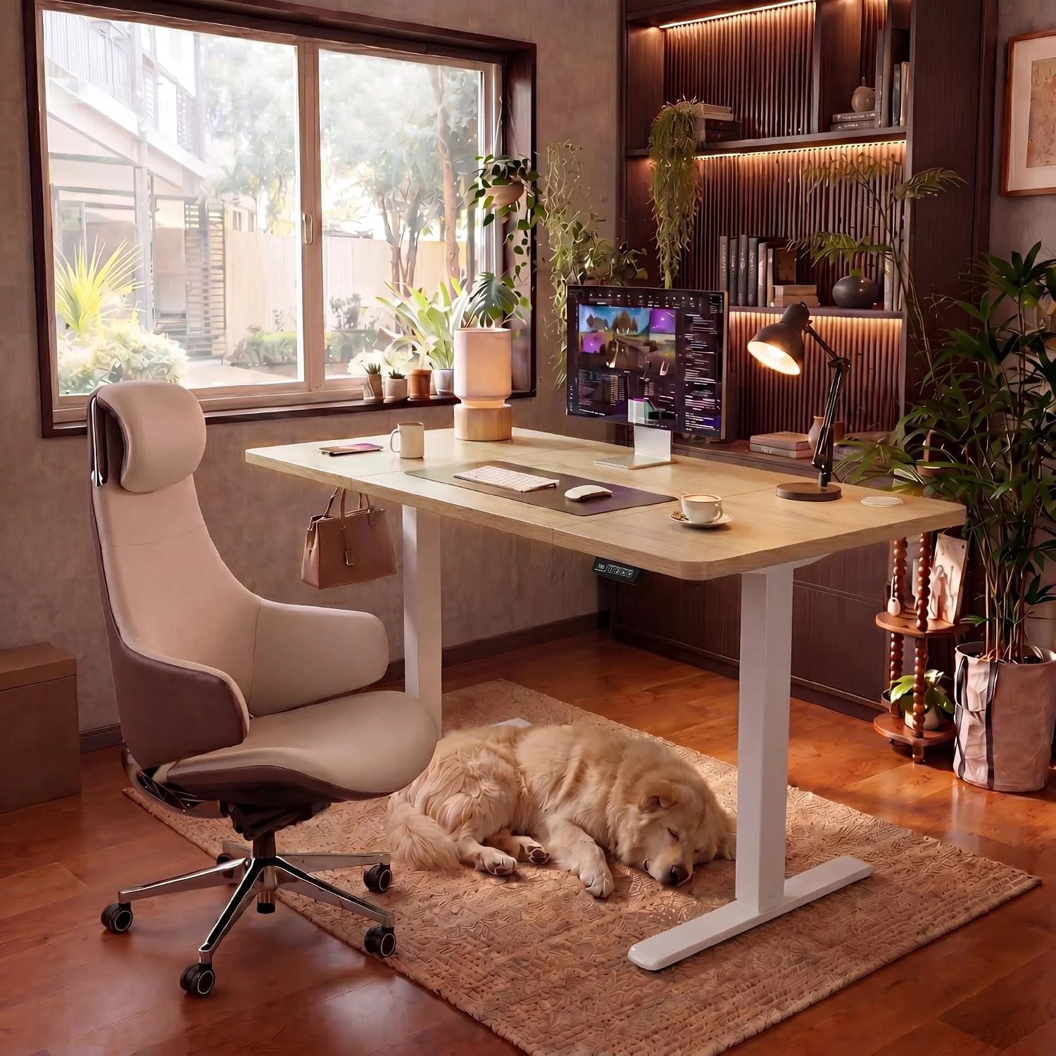 Special 55 x 24 Inches Electric Height Adjustable Standing Desk Large Sit Stand Up Desk Home Office Computer Desk Memory - Image 29