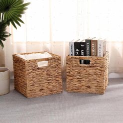 Alternative view of Special Wicker Storage Basket with Handles, 11x11in, 2 Pack, Handwoven Storage Bins for Organizing Storage