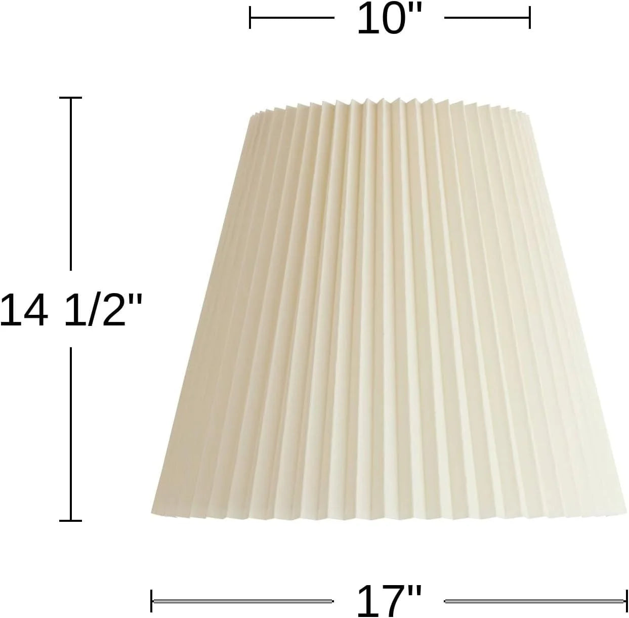 Special 10 Top x 17 Bottom x 14 1/2 High x 14 3/4 Slant Lamp Shade (Pre-Assembled) Replacement Large Ivory White Bell Round - Image 4