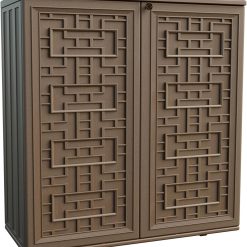 Alternative view of Special Outdoor Storage Cabinet Waterproof with Shelf, Resin Storage Sheds Outdoor Cabinets for tub Towels/Chemicals/Grill
