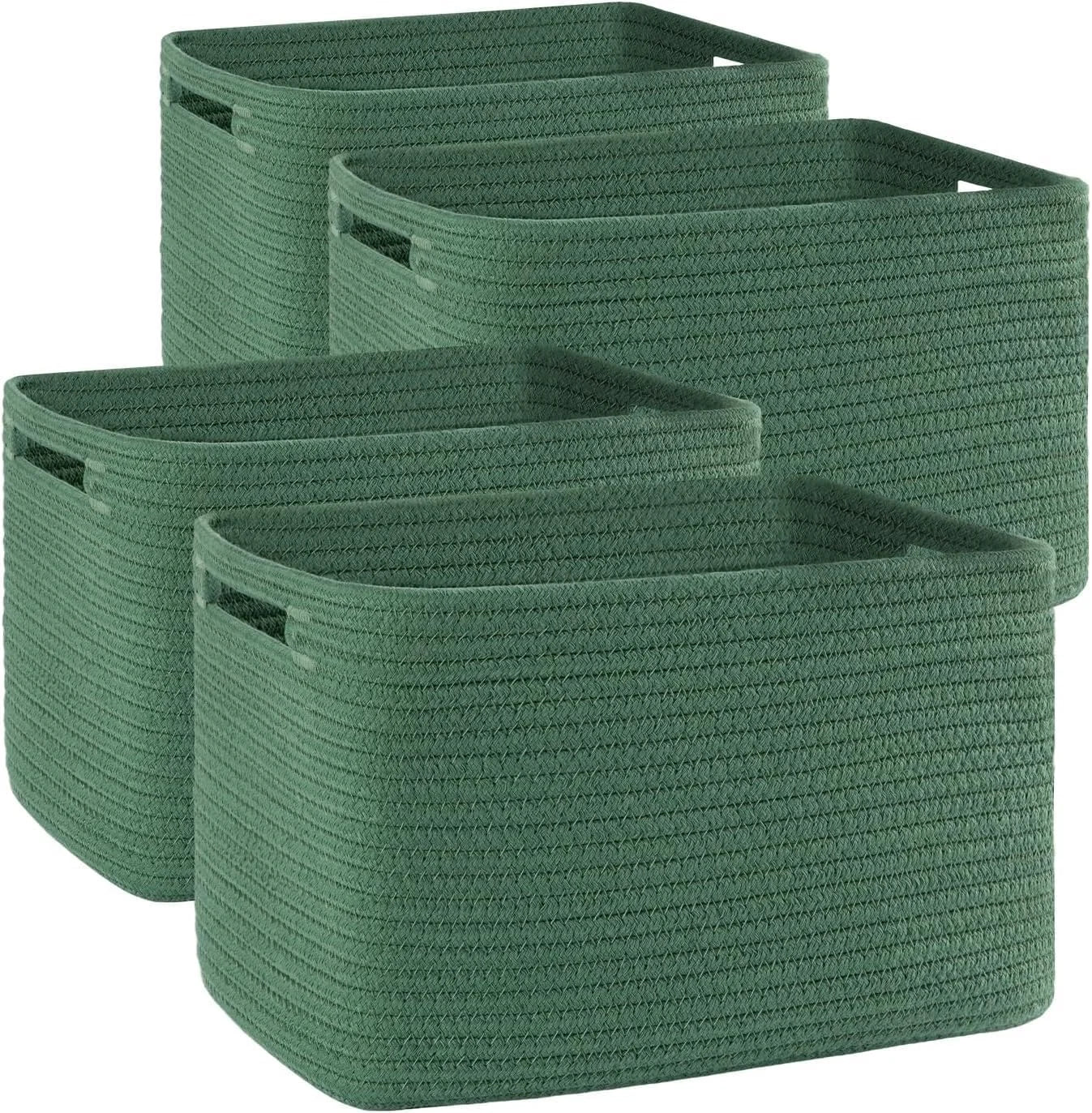 Special 4 Pack Storage Baskets for Organizing, Cube Storage Bins for Shelves, Rectangle Storage Baskets With Handles