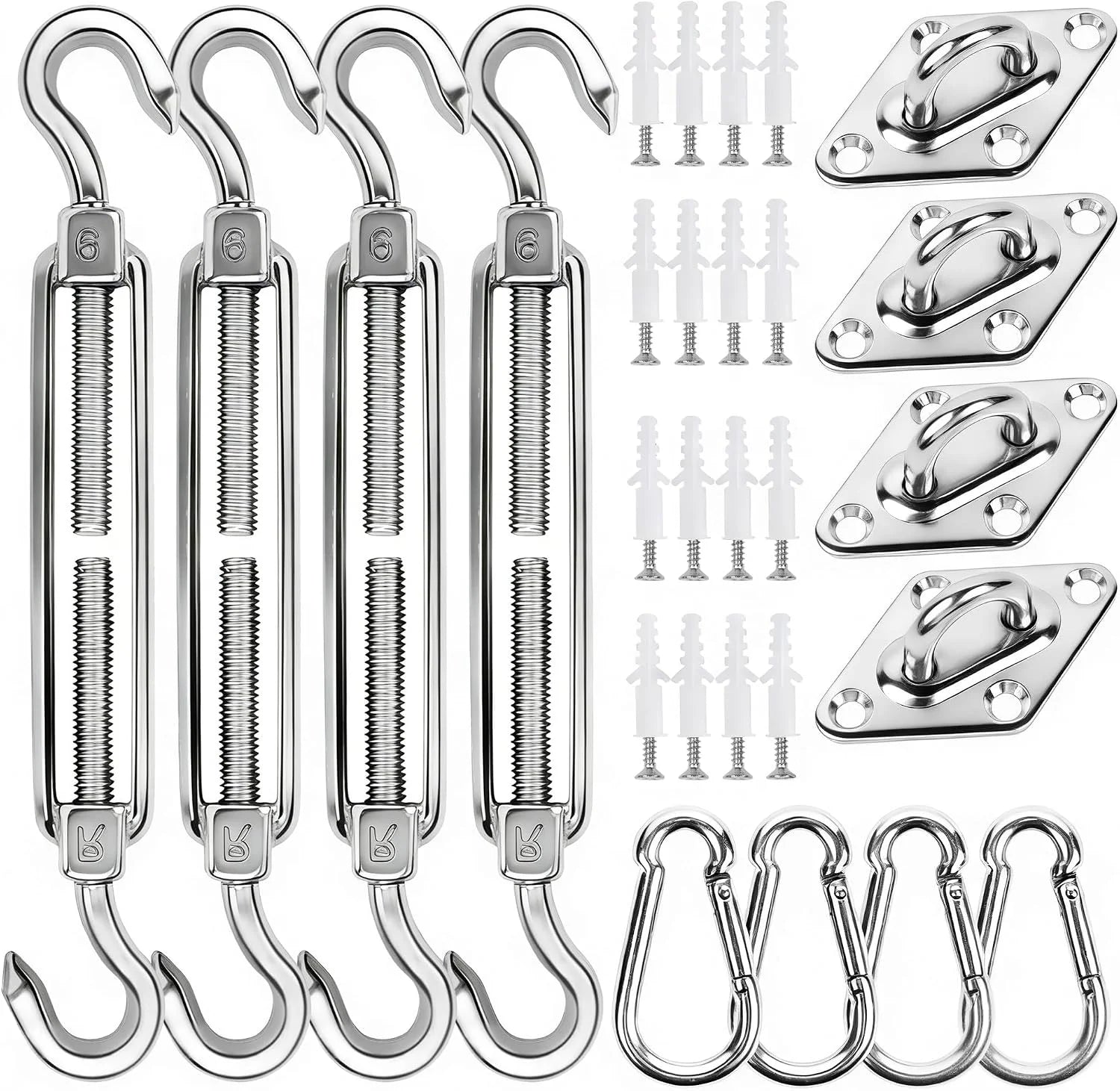 Special 44 Pcs Shade Sail Hardware Kit 6 Inch Outdoor Sun Sail Accessories - Image 3