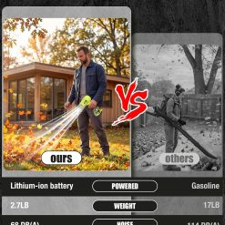 Alternative view of Special Cordless Leaf Blower: 150 MPH 600 CFM Turbo Jet, Lightweight 1.45 lb Battery Powered Handheld Blower for Yard Leaves