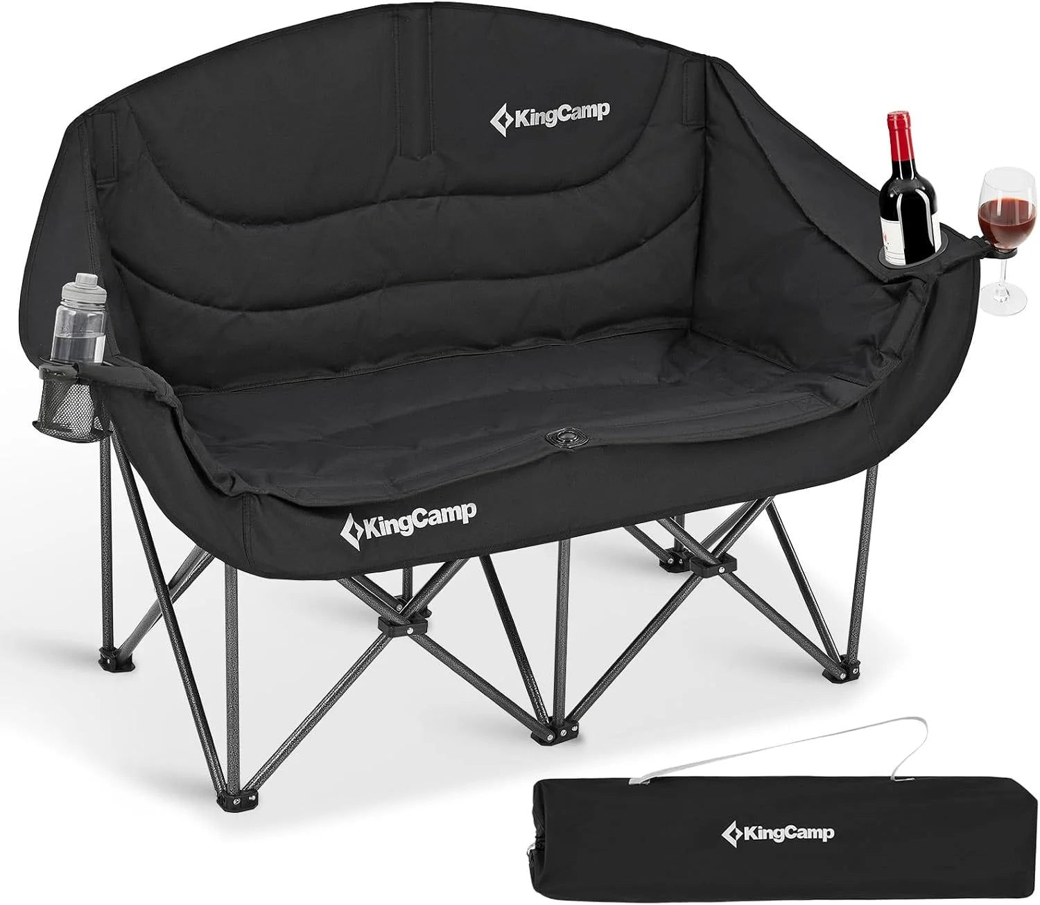 Special Double Camping Chair, Oversized Heavy Duty 660lbs Loveseat for Adults Portable Folding XL 2 Person Couch Padded - Image 2