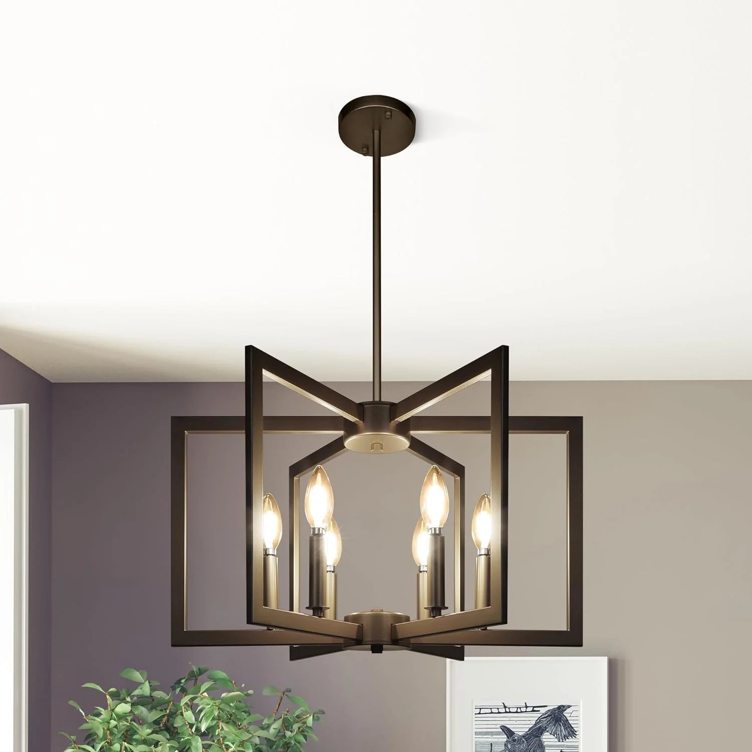 Special 6-Light Gold Pendant Light, Modern Farmhouse Dining Room Light Fixtures Over Table - Image 8