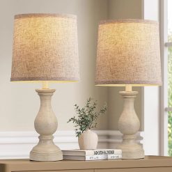 Special Farmhouse Table Lamps Set of 2, Rustic Lamp for Bedroom Living Room