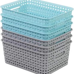 Alternative view of Special Storage Baskets, Plastic Weave Basket for Organizing, Woven Design, Built-in Handles, High Quality Organizer