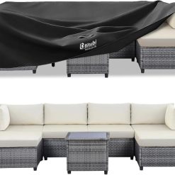 Special Bitubi Outdoor Waterproof Patio Furniture Covers 4-Piece Set for Swivel Rocker Chairs, Patio 3-Seater Sofa 76in