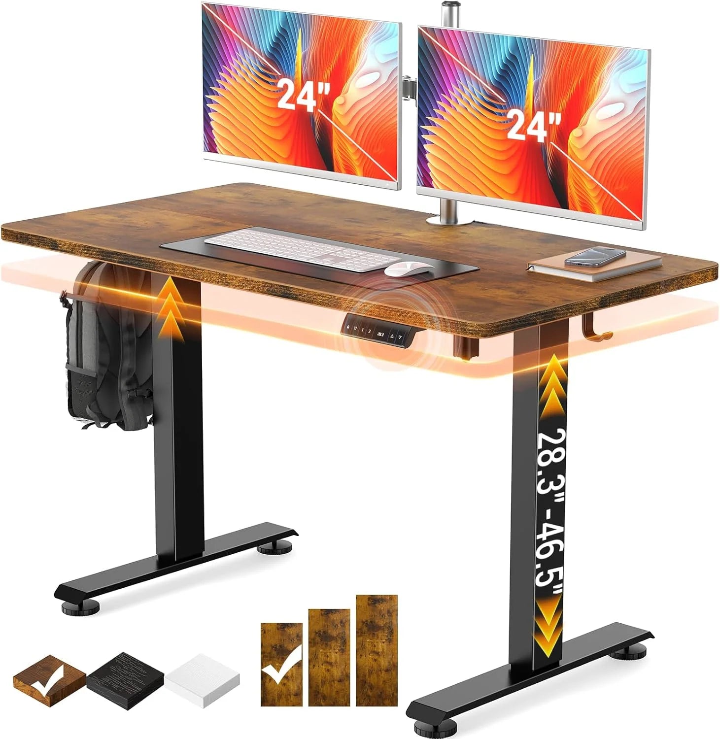 Special Veken 55 Inch Large Electric Standing Desk, Gaming Table, Height Adjustable Sit Stand Up Computer Tables for Home Office - Image 7