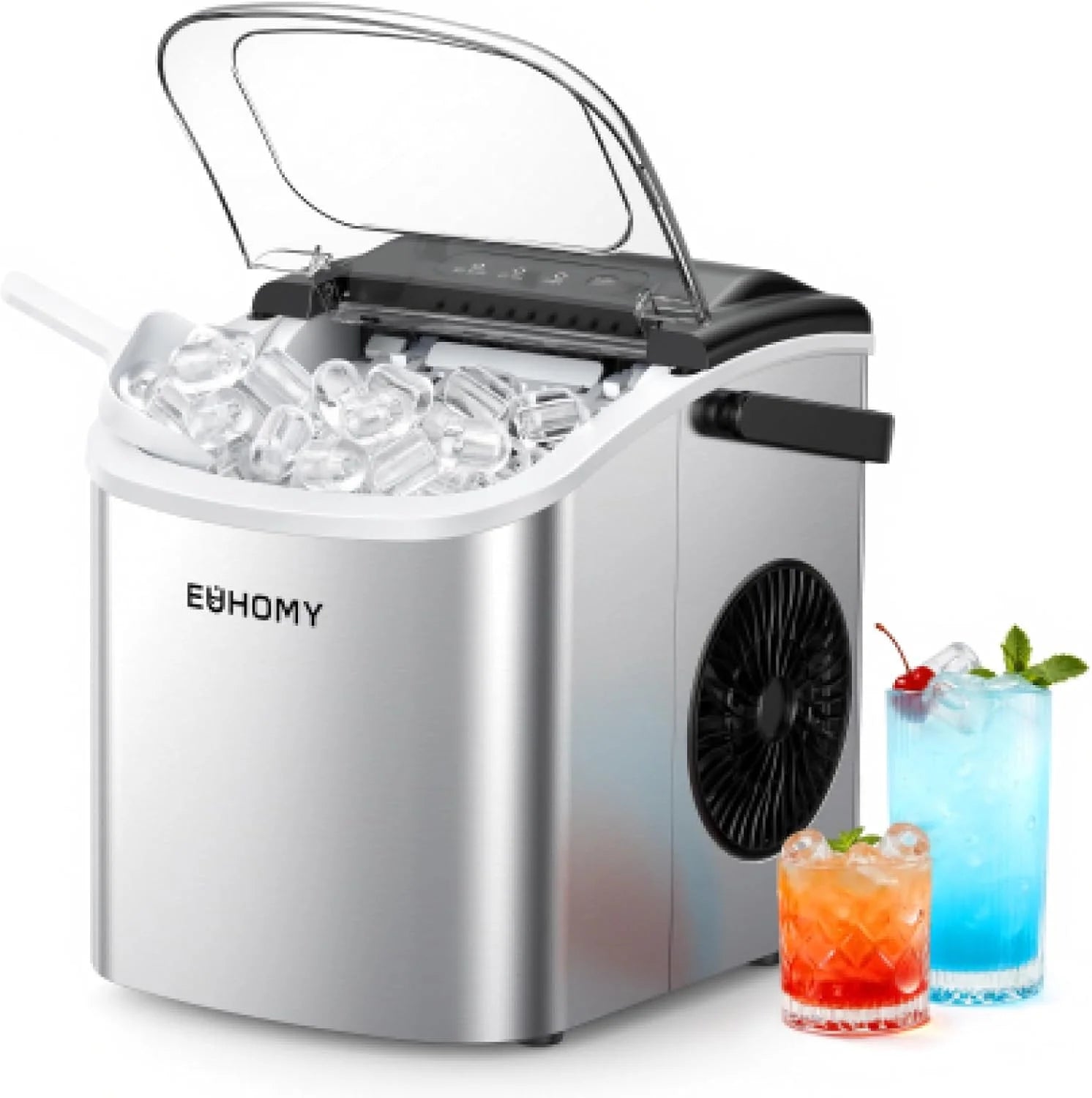 Special Countertop Ice Maker Machine with Handle, 26lbs in 24Hrs, 9 Ice Cubes Ready in 6 Mins, Auto-Cleaning Portable Ice - Image 6