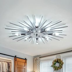 Alternative view of Special ZGLAOJT Semi Flush Mount 8 Light Ceiling Light Modern Metal Ceiling Lighting Gold Light Fixture Chandelier