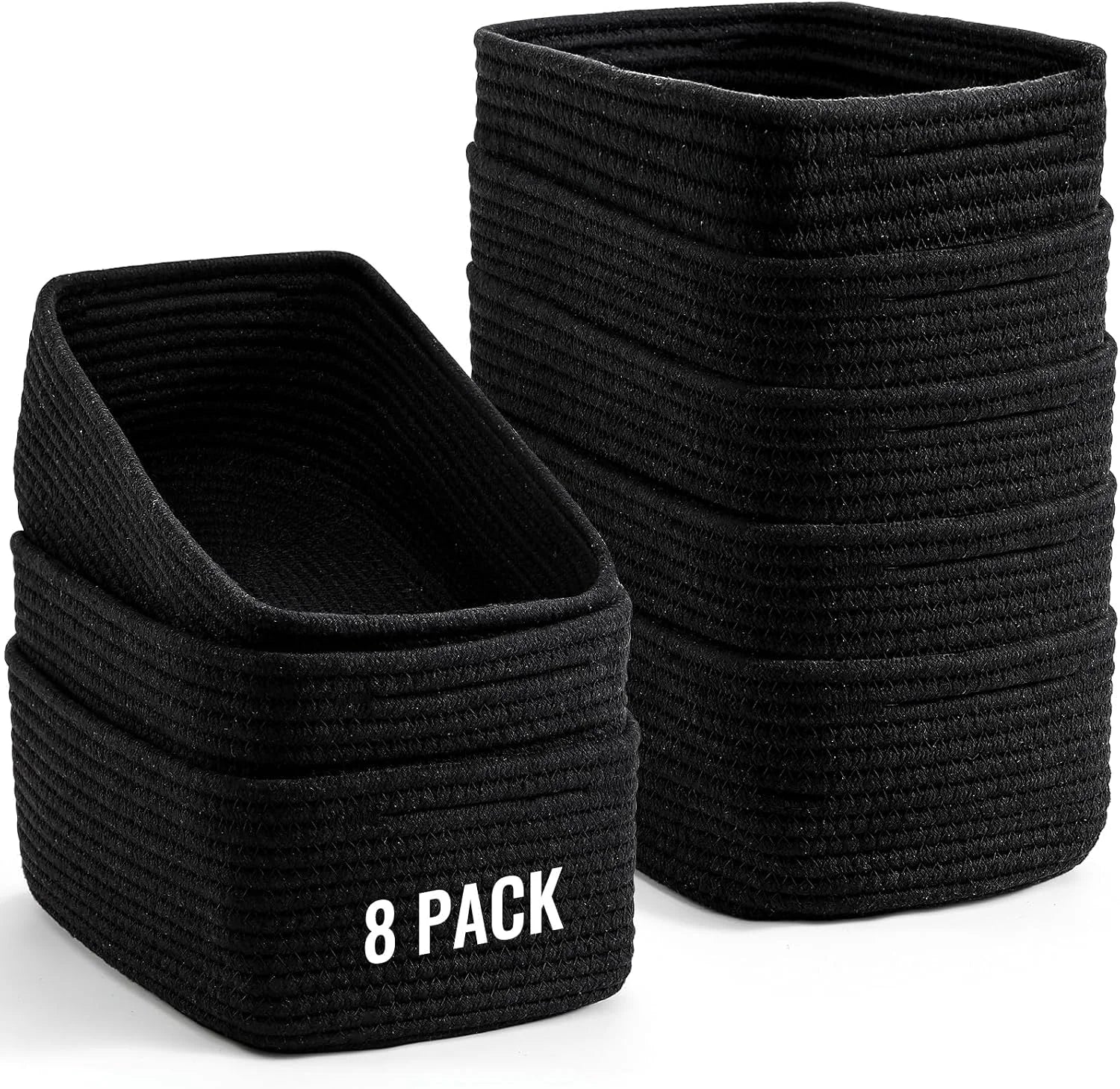 Special Small Storage Organizing Baskets, Woven Rope Bins for Bathroom, Closet, Shelf Organizer - Image 2