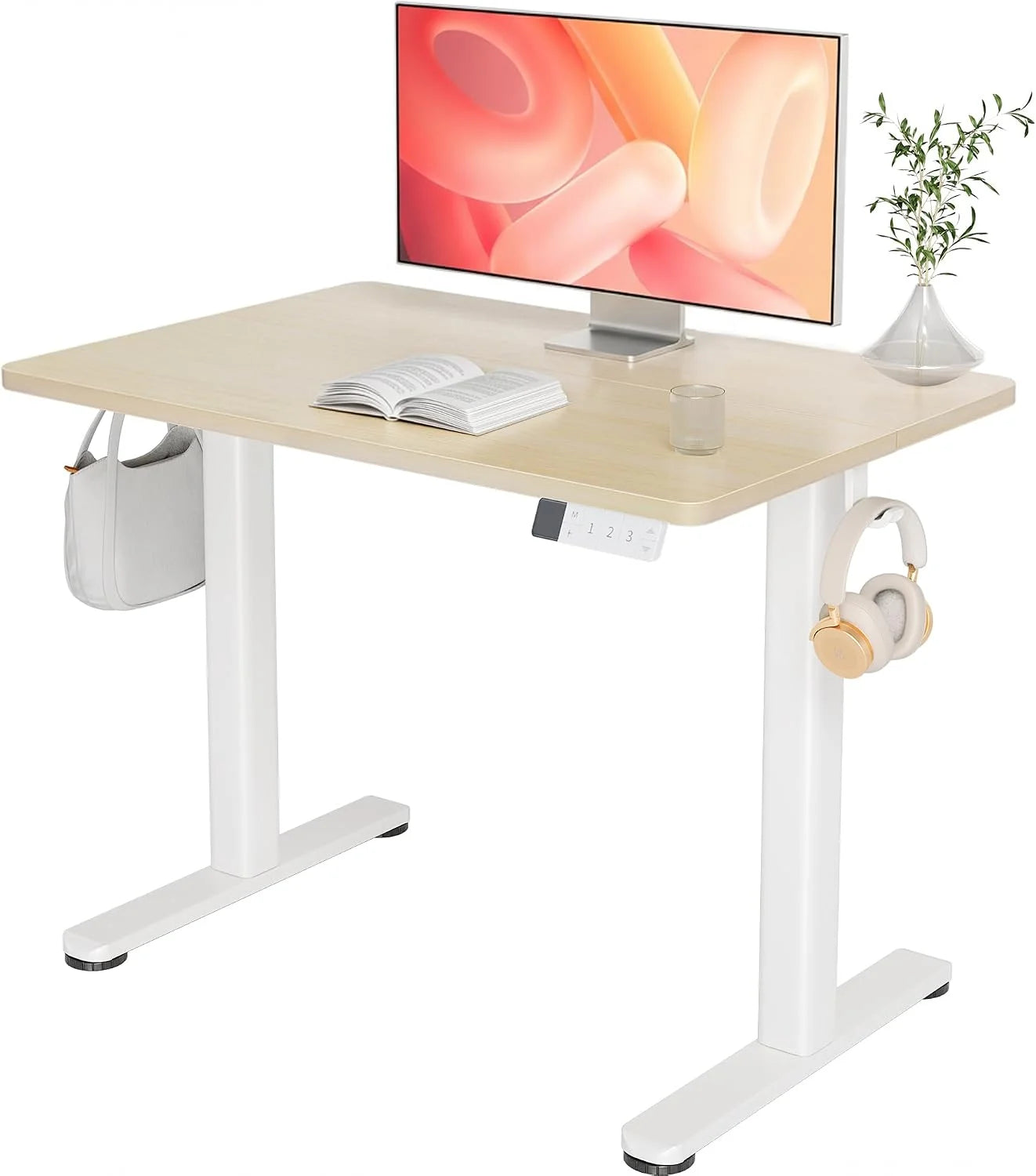 Special Electric Standing Desk, Adjustable Height Stand up Desk, 24x48 Inches Sit Stand Home Office Desk with Splice - Image 18
