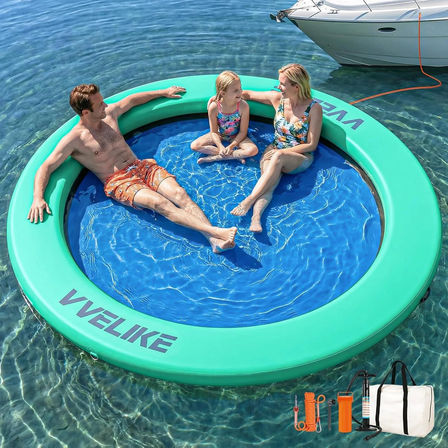 Special Water Hammock Lake Floats for Adults, Large Circle Pool Hammock Pool Lounger Water Float for Lake River Ocean - Image 3
