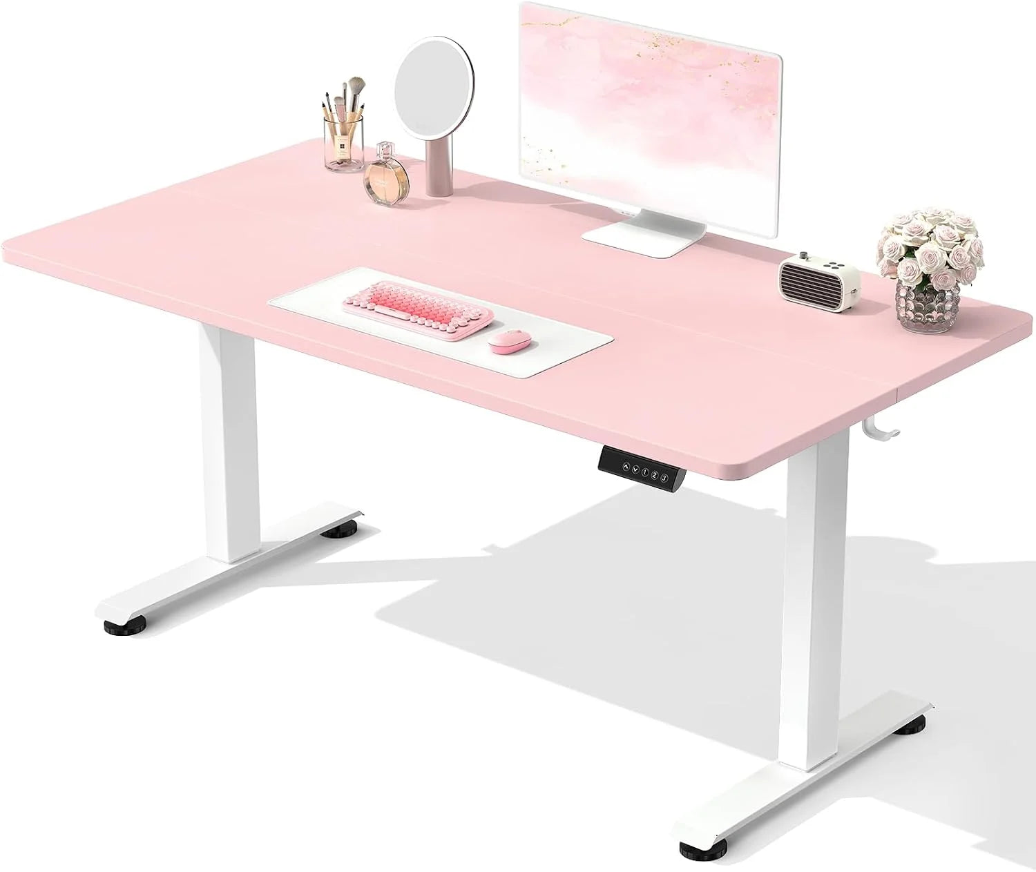 Special Veken 55 Inch Large Electric Standing Desk, Gaming Table, Height Adjustable Sit Stand Up Computer Tables for Home Office - Image 6