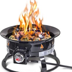 Special Living Portable Propane Fire Pit, 19-inch, 58, 000 BTU with Fire Pit Cover & Carry Kit
