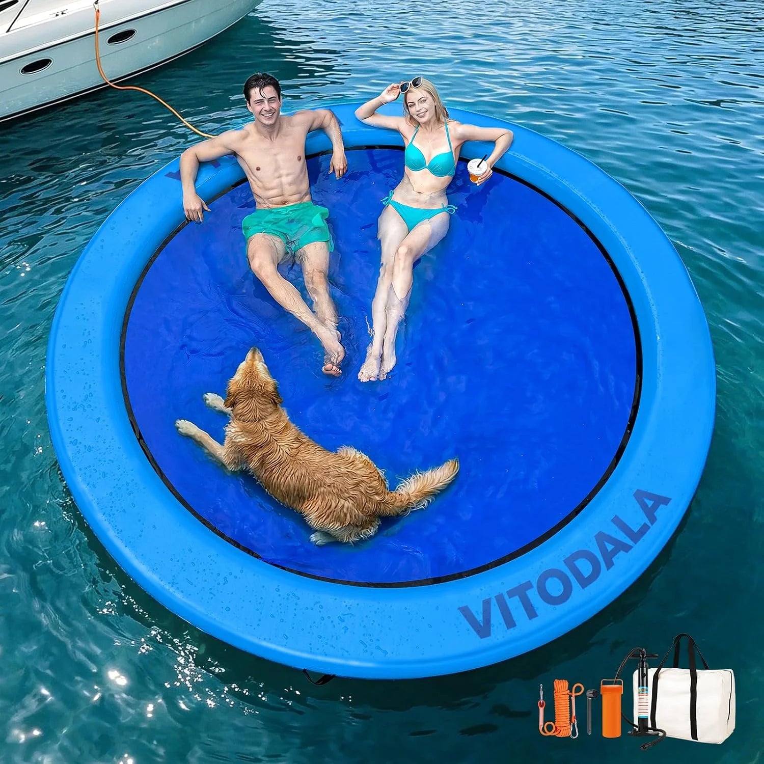 Special Water Hammock Heavy Duty, Large Pool Float Lake Floats for Adult, Round Inflatable Water Hammock - Image 2