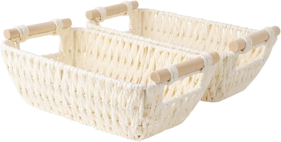 Special StorageWorks Wicker Baskets for Organizing, Water Hyacinth Storage Baskets, Wicker Storage Baskets for Shelves - Image 19