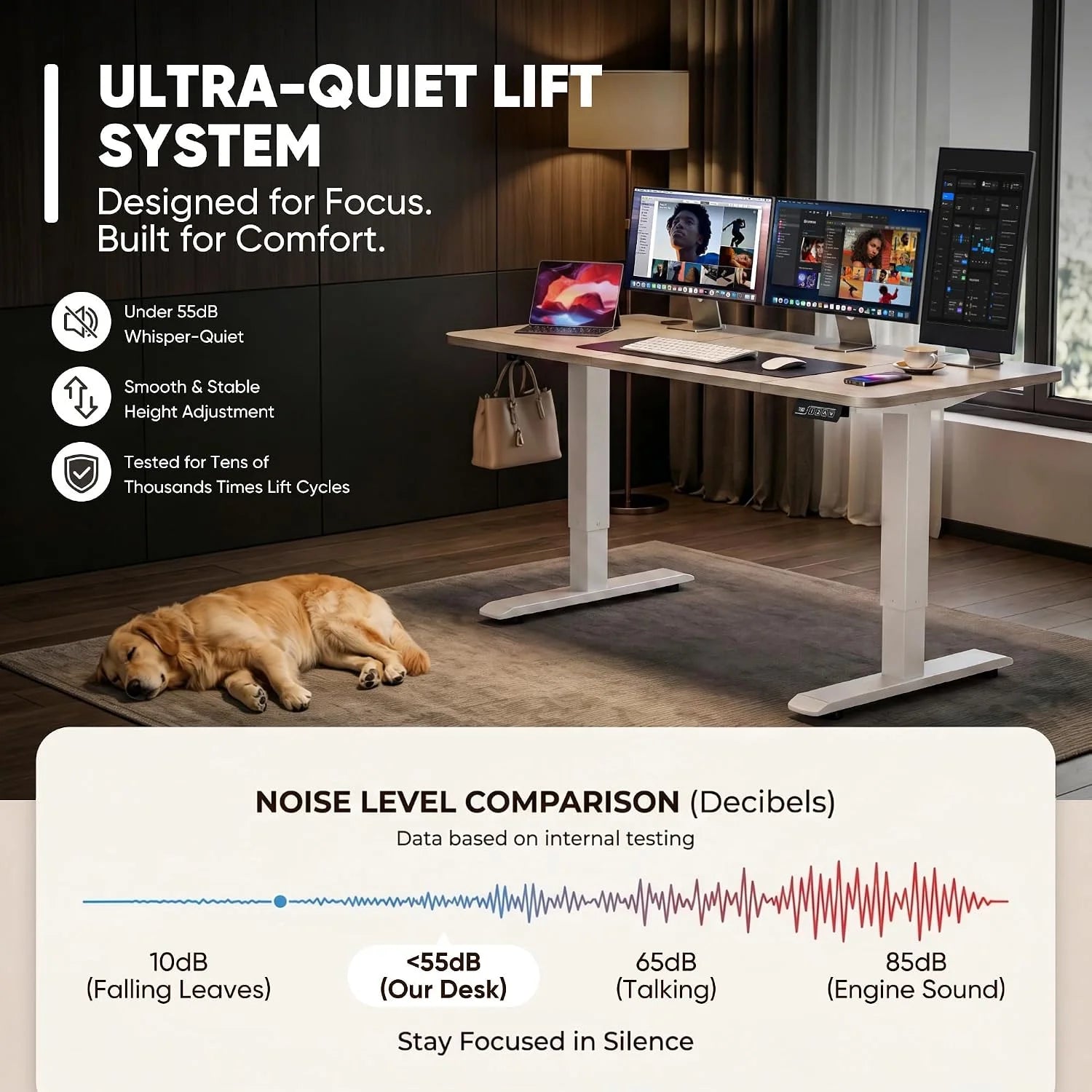 Special 55 x 24 Inches Electric Height Adjustable Standing Desk Large Sit Stand Up Desk Home Office Computer Desk Memory - Image 34