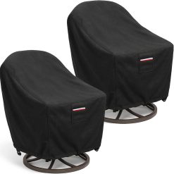 Special Waterproof Patio Ottoman Cover, Square Outdoor Side Table Furniture Cover with Padded Handles