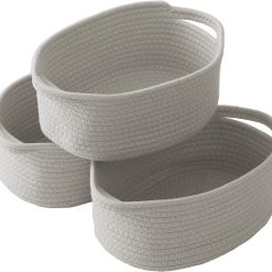 Alternative view of Special Small Woven Basket, Empty Gift Basket, Orange/3 Pack, Small Gift Basket, Cotton Rope, 12 x 8 x 17 in, Handles