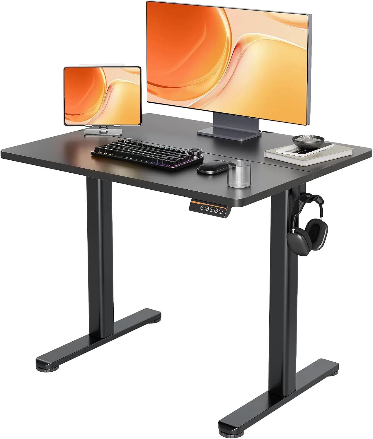 Special Electric Standing Desk, Adjustable Height Stand up Desk, 24x48 Inches Sit Stand Home Office Desk with Splice - Image 23