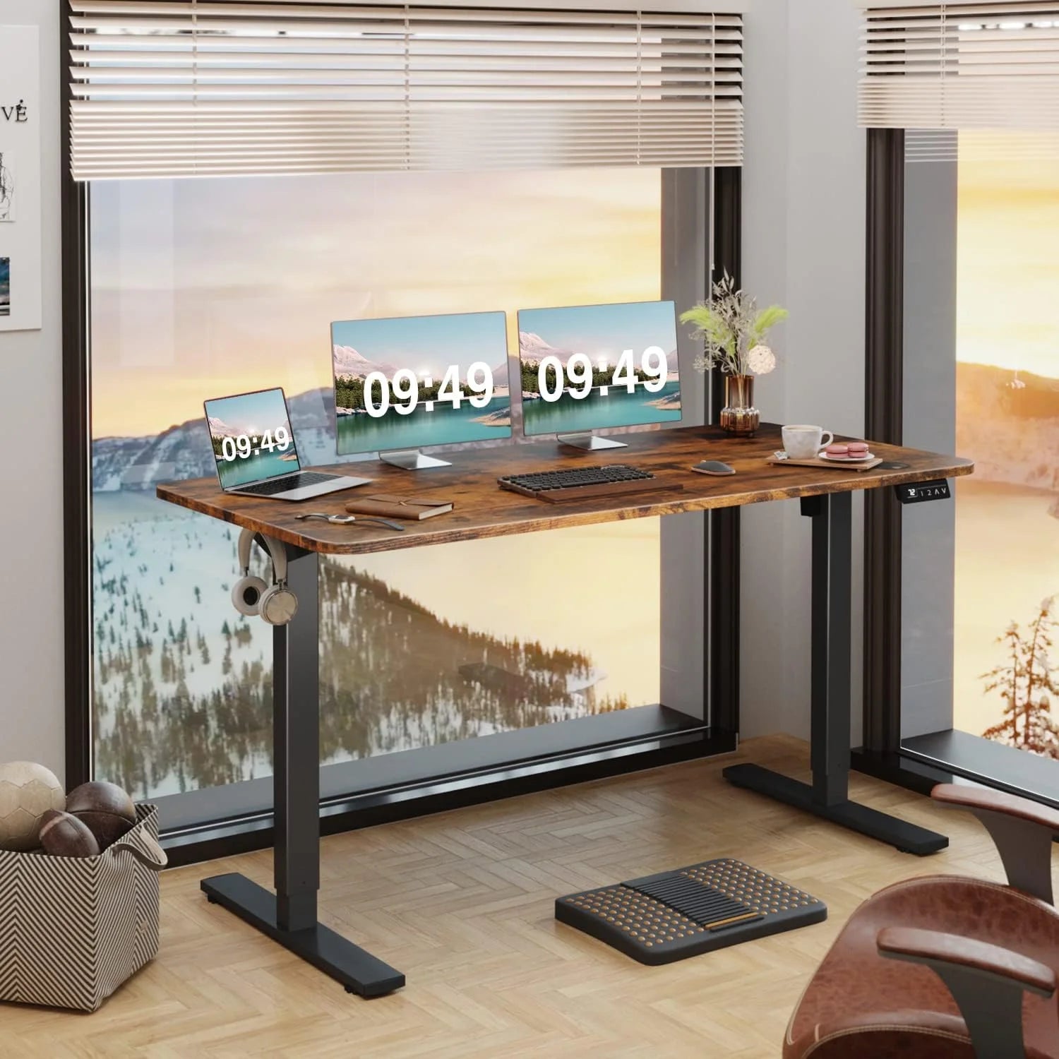 Special 55 x 24 Inches Electric Height Adjustable Standing Desk Large Sit Stand Up Desk Home Office Computer Desk Memory - Image 81