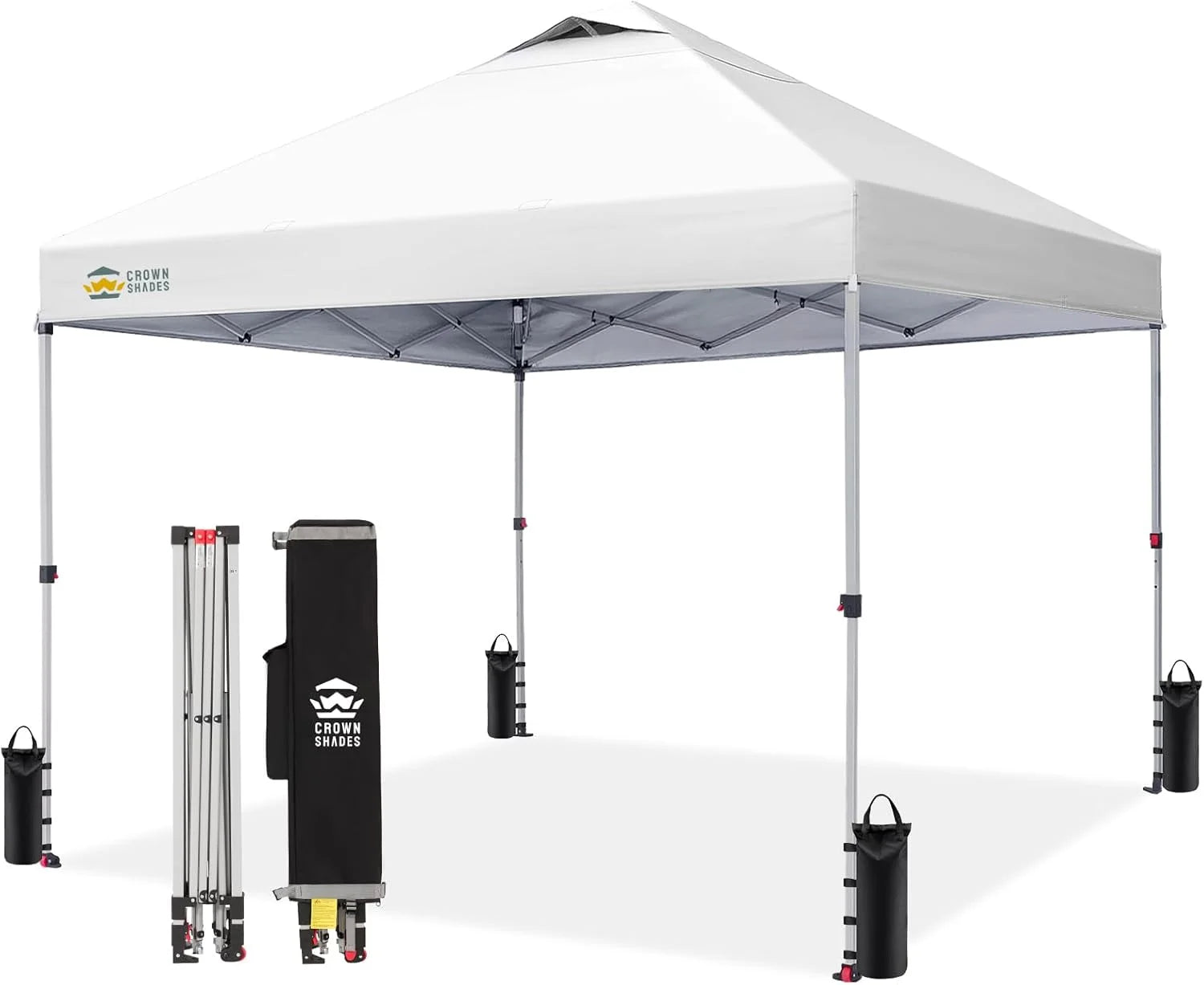 Special CROWN SHADES 10×10 Pop Up Canopy, Patented CenterLok One Push Tent Canopy, 8 Stakes, 4 Ropes (10×10 - Image 35