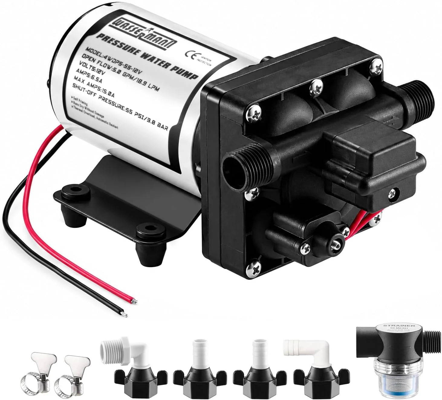 Special WASSERMANN RV Pump, 12V Self-priming RV Water Pressure Pump 4.0GPM 45PSI with Pressure Switch - Image 4