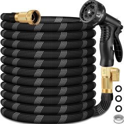 Special FT Non-Expandable Garden Hose, Lightweight Hose with 10 Function Spray Nozzle, 3/4" Solid Connectors Garden Hose