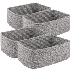 Alternative view of Special Small Storage Shelf Organizing Baskets, Mini Woven Rope Storage Bins for Towels, Cute Decorative Closet