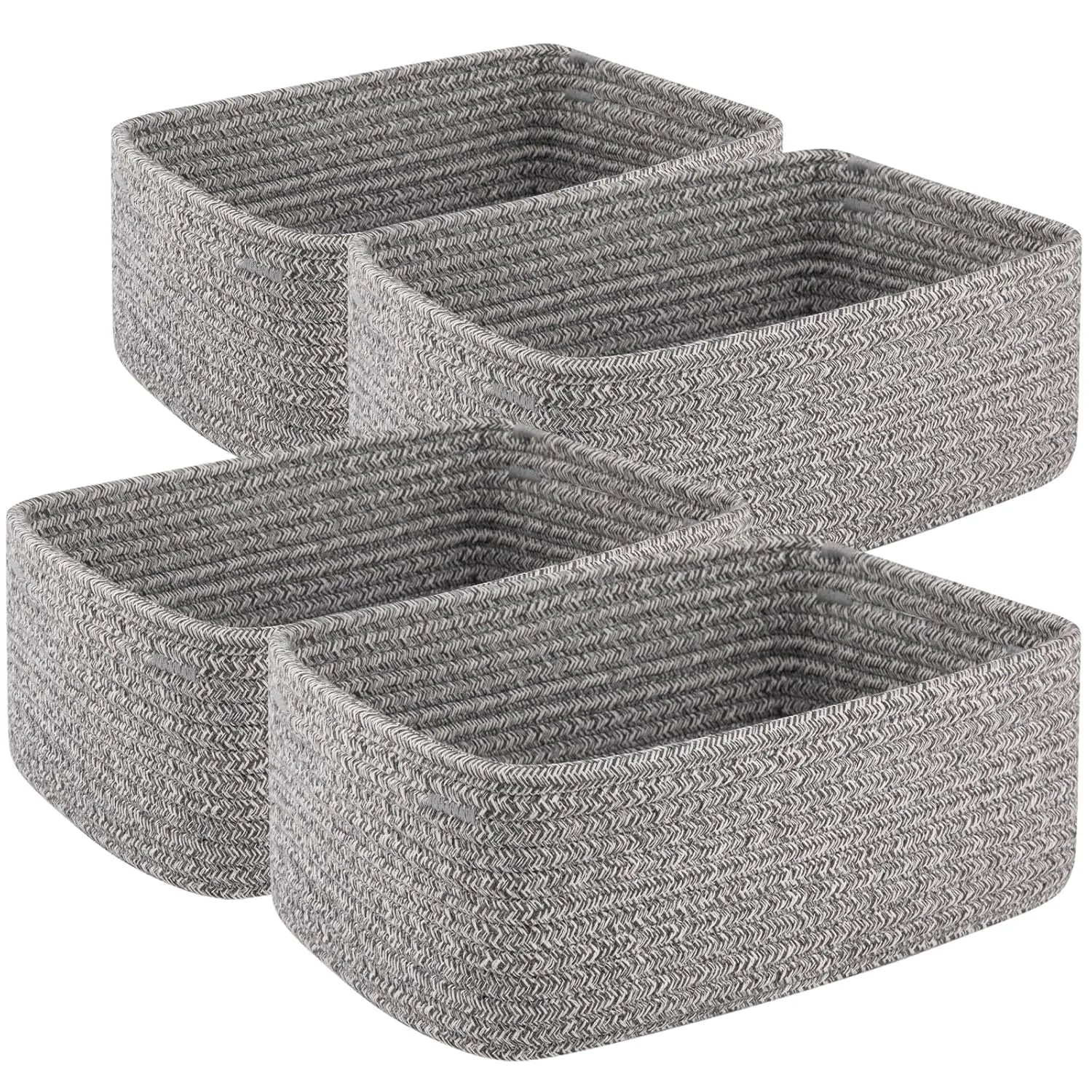 Special Small Storage Shelf Organizing Baskets, Mini Woven Rope Storage Bins for Towels, Cute Decorative Closet - Image 2