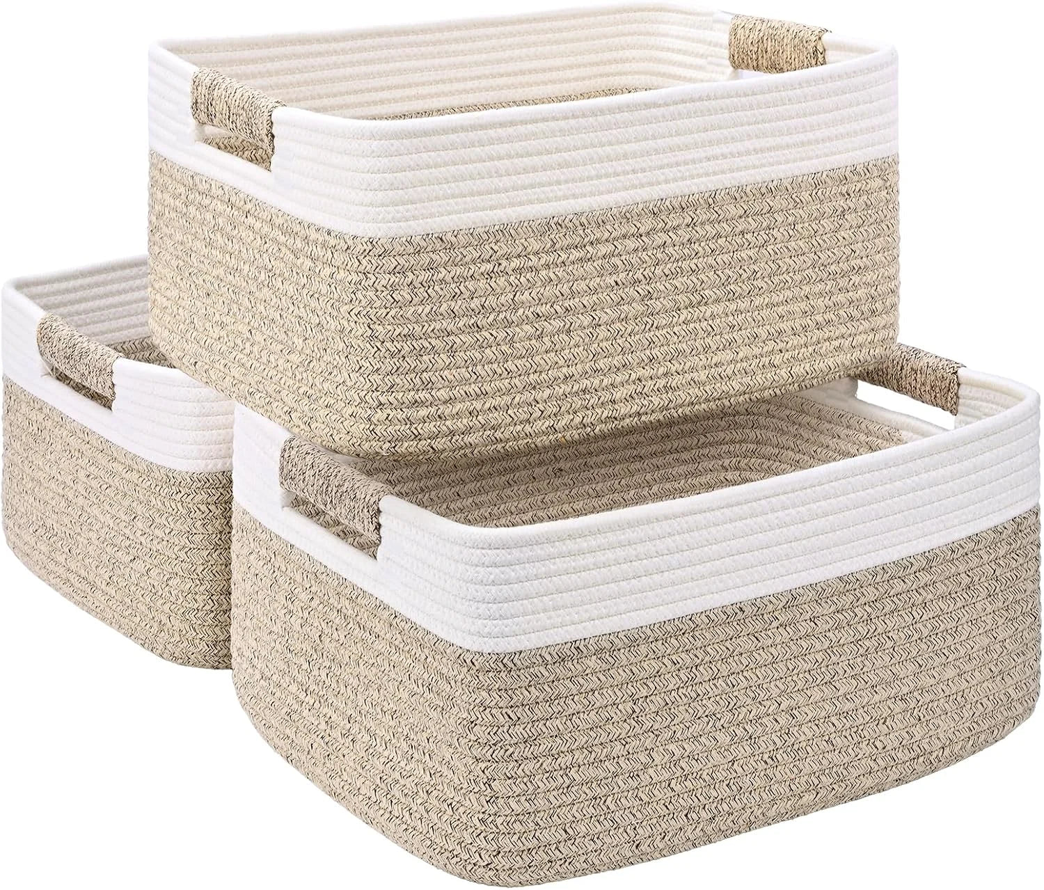 Special 2 Pack Large Storage Basket for Organizing, 17.5x13x7 Woven Basket for Shelves, Closet Cube Storage Bins - Image 3